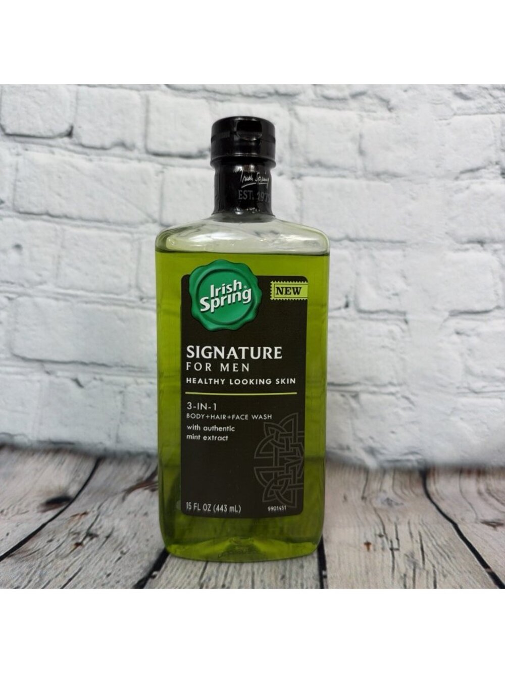 Irish Spring Signature For Men 3-IN-1 Body Hair Face Wash, 15oz | w/Mint Extract